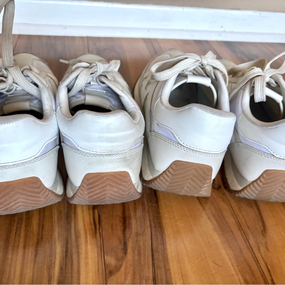 Lot of 2 set universal thread pre loved sneaker tennis shoes size 9 white beige - Picture 10 of 12
